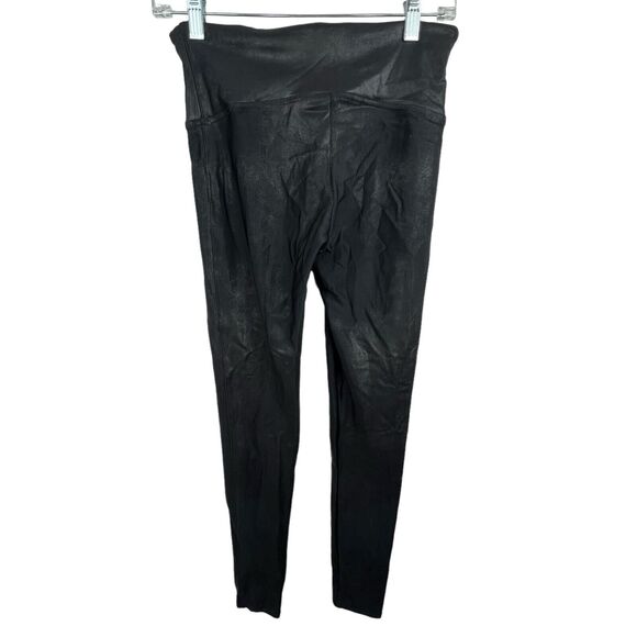 Spanx Black Shimmer Metallic Sheen Leggings Size M Medium Stretch - Picture 8 of 11